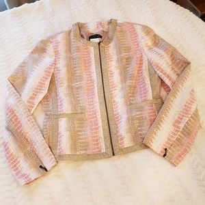 Nancy Bolen vegan suede pink python moto jacket